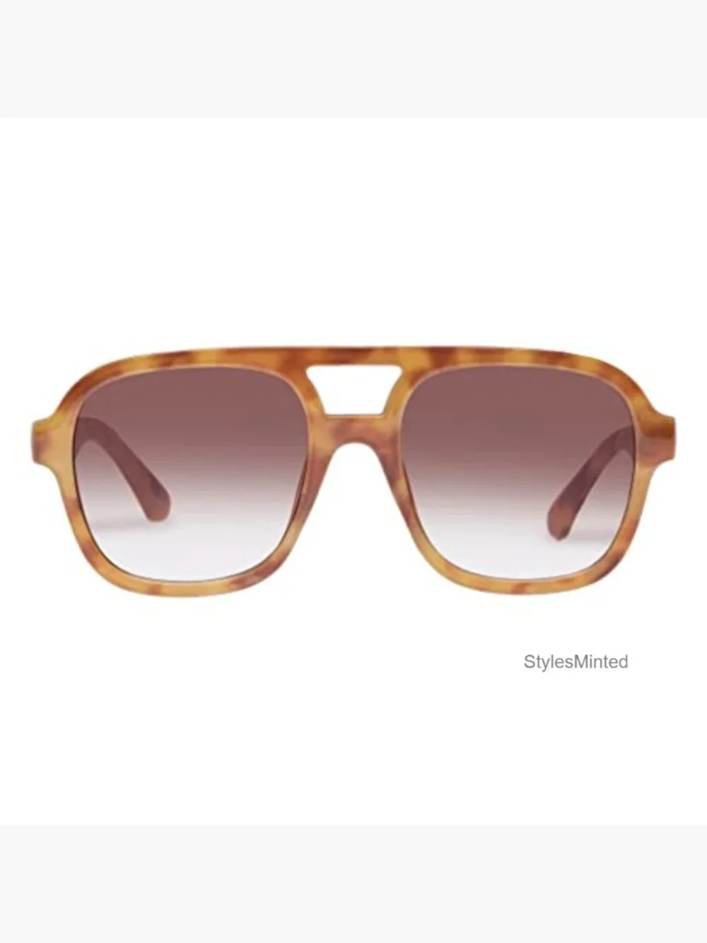 Vintage Tort Aviator Sunglasses Unisex 70s Style Polycarbonate Lenses